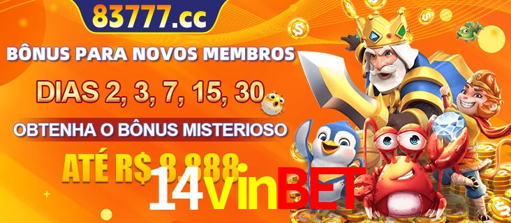 Anúncio dos benefícios para Membro VIP Sênior na plataforma 14vinbet, incluindo bônus promocionais, semanais e mensais, ilustrado com o personagem Fortune Tiger.