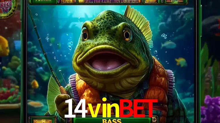 Personagem de peixe pescador do popular jogo de slot com tema de pescaria, uma das emocionantes opções de caça-níqueis para jogar e ganhar no cassino 14vinbet.